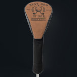 Personalised Best Dad Golf Head Cover<br><div class="desc">Got a Dad who loves golf? This golf head cover would make a perfect gift for him! It features a faux leather background with the saying "Best Dad by Par" and can be personalised with his name and year of birth,  starting golf or becoming a dad!</div>