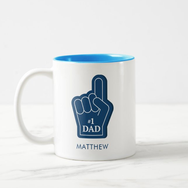 Personalised Best Dad Keepsake Two-Tone Coffee Mug (Left)