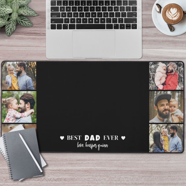 Personalised Best Dad Photo Collage Desk Mat (Personalized Best Dad Photo Collage Desk Mat)