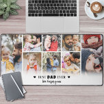 Personalised Best Dad Photo Collage Desk Mat<br><div class="desc">Personalised 'Best Dad Ever' 8-Photo Collage Desk Mat. This custom desk mat is designed to add a personal and practical touch to any workspace. A simple black heart accent sits at the top, with a space below to feature the kids' names in classic black serif font. Below, an 8-photo collage...</div>