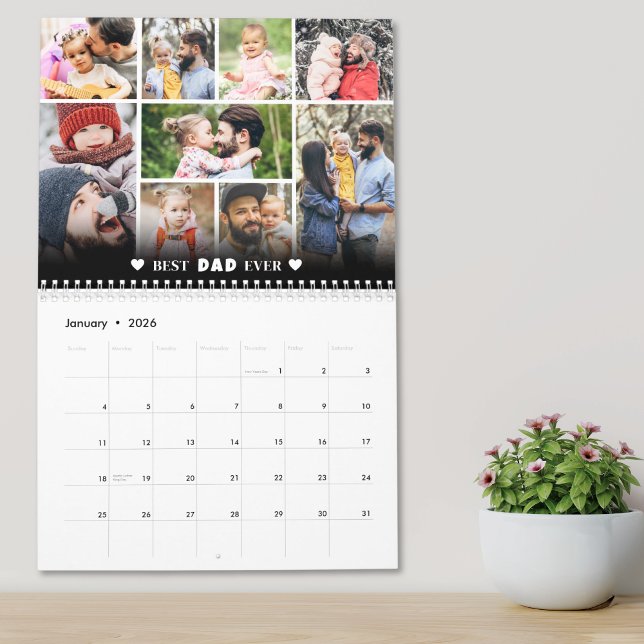 Personalised Best Dad Photo Collage Father Calendar (Personalized Best Dad Photo Collage Father Calendar)