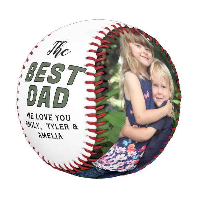 Personalised Best Dad Photo Father’s Day Baseball (Angled)
