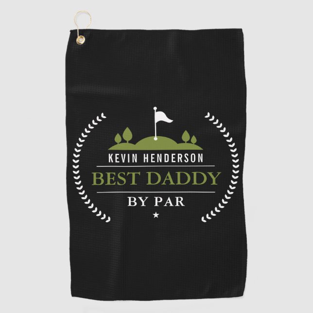 Personalised Best Daddy By Par Golf Towel (Front)