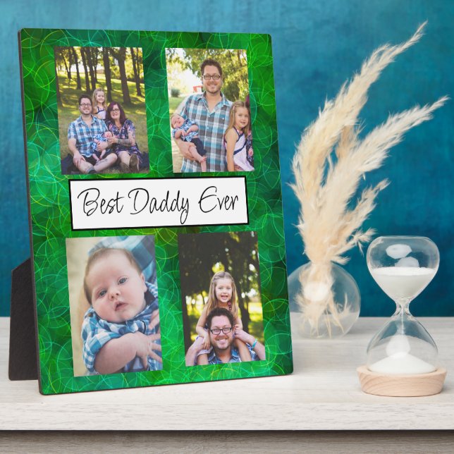 Personalised Best Daddy Ever Photo  Plaque (Side)