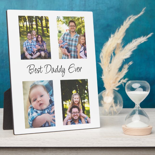 Personalised Best Daddy Ever Photo  Plaque (Side)