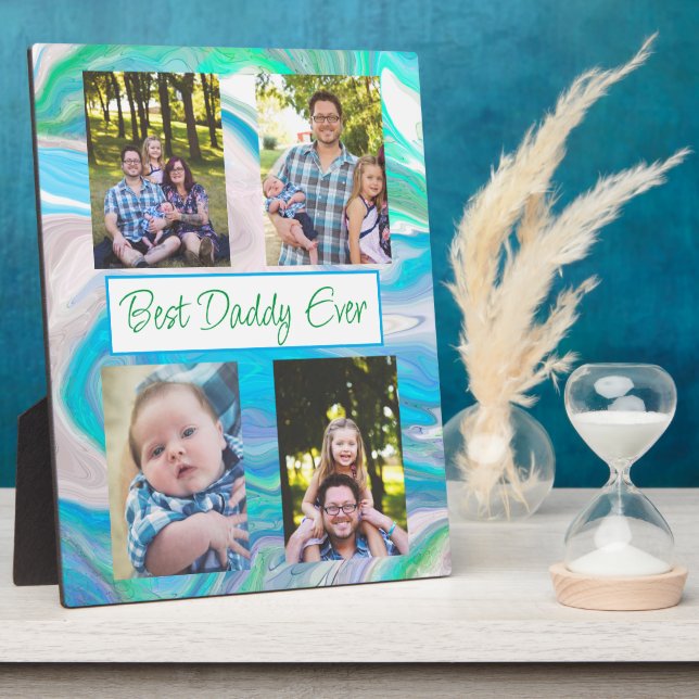 Personalised Best Daddy Ever Photo  Plaque (Side)