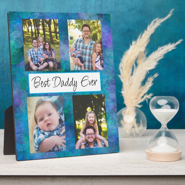 Personalised Best Daddy Ever Photo  Plaque (Side)