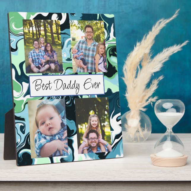 Personalised Best Daddy Ever Photo  Plaque (Side)
