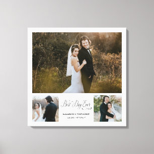 Personalised Best Day Ever 3 Photo Collage Canvas Print