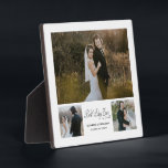 Personalised Best Day Ever Photo plaque with easel<br><div class="desc">Modern and elegant design printed Personalised Best Day Ever 3 Photo Collage plaque with easel that can be customised with your text. Check out the Graphic Art Design store for other products that match this design!</div>