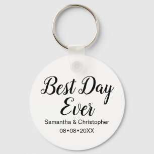 Personalised Best Day Ever Wedding Key Ring