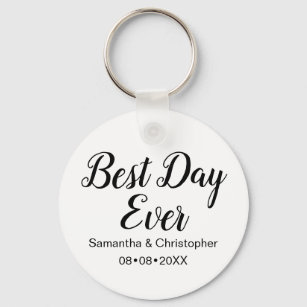 Personalised Best Day Ever Wedding Key Ring