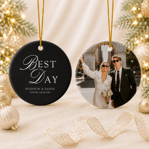 Personalised Best Day Photo Christmas Ornament 