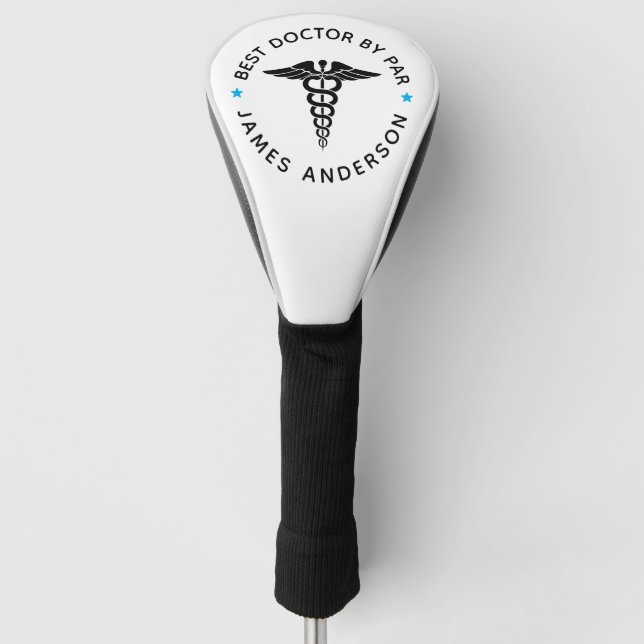 Personalised "Best Doctor by Par" Golf Head Cover (Front)
