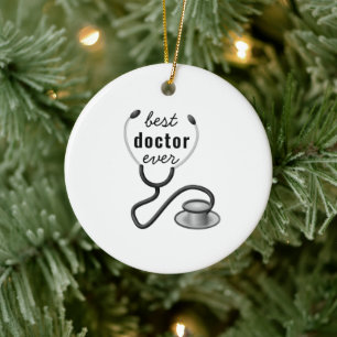 Personalised Best Doctor Ever Thank You Physician Ceramic Ornament