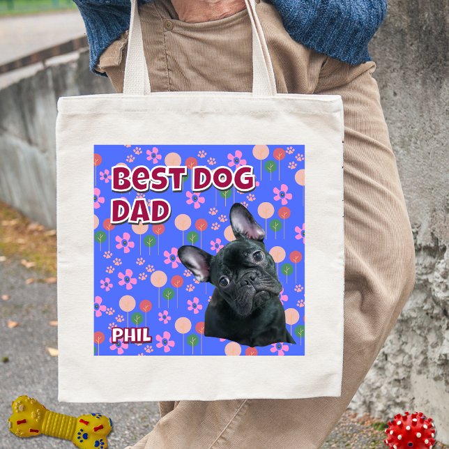 Personalised Best Dog Dad – Father's Day Pet Photo Tote Bag (Creator Uploaded)