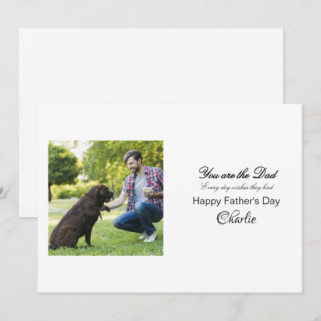 personalised best dog dad greeting card (Front/Back)