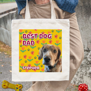Personalised Best Dog Dad – Pet Photo Father's Day Tote Bag