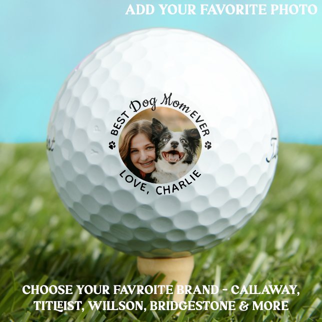 Personalised Best DOG MOM Ever Pet Photo Titleist Golf Balls (Creator Uploaded)