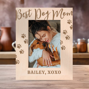 Personalised Best Dog Mum Etched Frames
