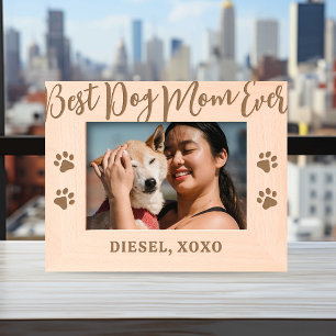 Personalised Best Dog Mum Ever Etched Frames