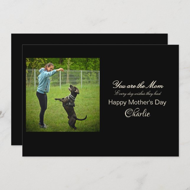 personalised best dog mum greeting card (Front/Back)