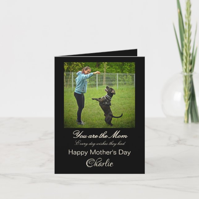 personalised best dog mum greeting card (Front)