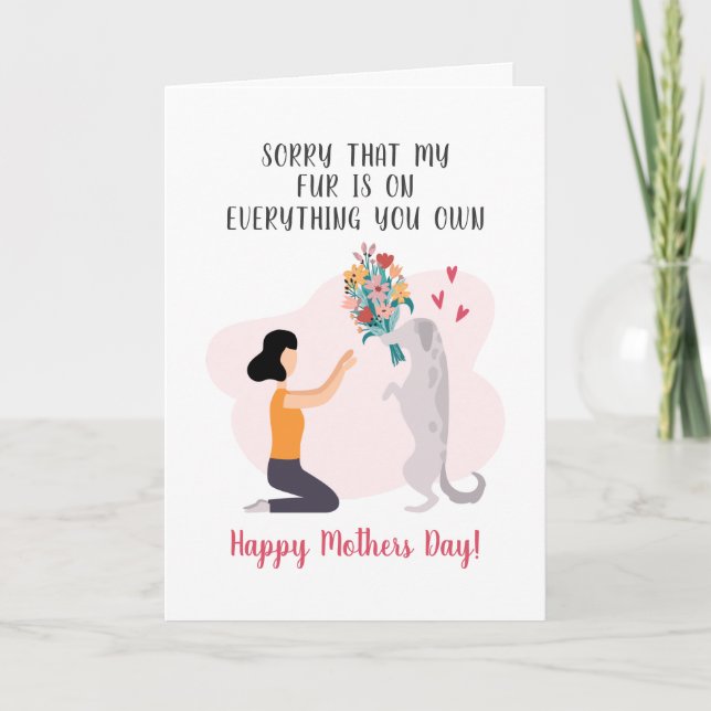 Personalised Best Dog Mum Happy Mothers Day Cute Holiday Card (Front)