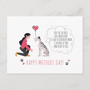 Personalised Best Dog Mum Mothers Day Holiday Postcard