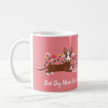 Personalised Best Dog Mum Podenco Pink Floral