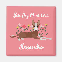 Personalised Best Dog Mum Podenco Pink Floral