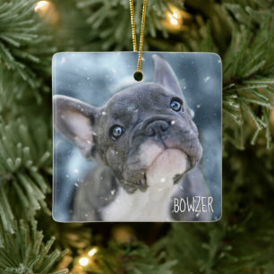 Personalised Best Dog or Puppy Picture Name Photo Ceramic Ornament