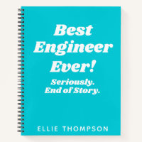 Personalised Best Engineer Ever Typography in Teal