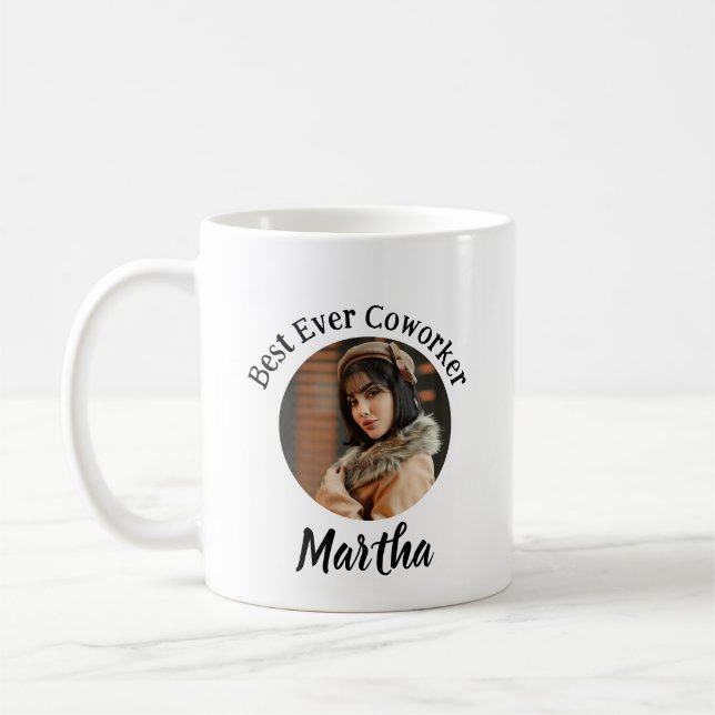 Personalised Best Ever Coworker | Photo Coffee Mug (Left)