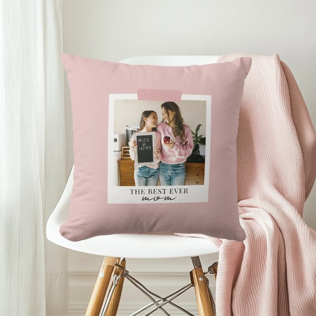 Personalised Best Ever Mum Photom Pink Cushion (Creator Uploaded)