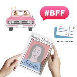 Personalised Best Friend Avatar Birthday  Postcard<br><div class="desc">Show your BFF how much you love her with this special birthday card. Personalise it with her name, keep the cute avatar portrait provided or add your own photo. Inside has a heartfelt message inside of a heart. Hand lettering in black cursive with girly pink and blue pastel colours. Original...</div>