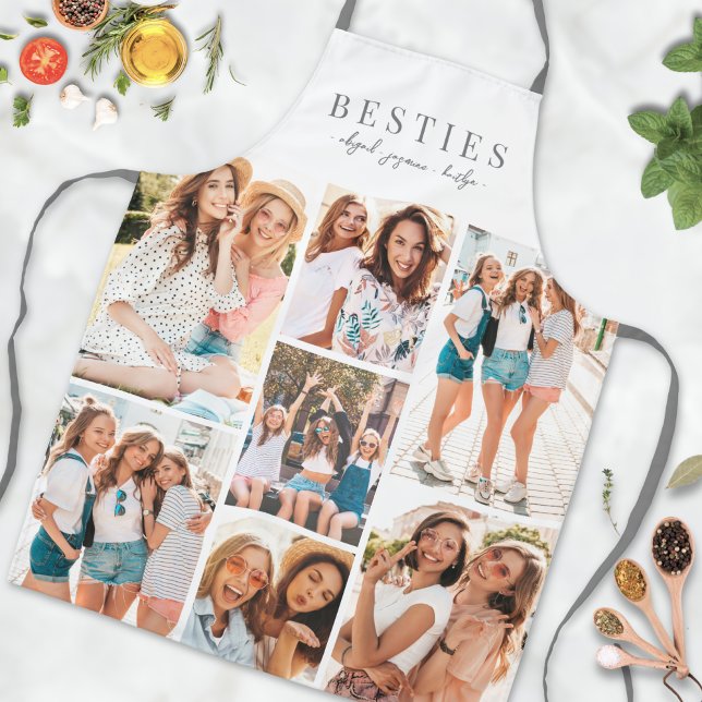Personalised Best Friend BFF Photo Collage Apron (Personalized Best Friend BFF Photo Collage Apron)