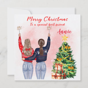 Personalised Best Friend Christmas Card Bestie
