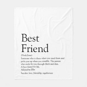 Personalised Best Friend Definition Modern Fun Fleece Blanket