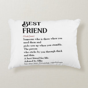 Personalised Best Friend Definition Modern Fun Thr Decorative Cushion