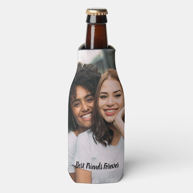 Personalised Best Friend Forever Photo Bottle Cooler (Bottle Front)