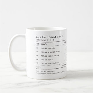 Personalised Best friend Receipt mug