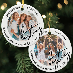 Personalised Best Friends 2 Photo Ceramic Ornament
