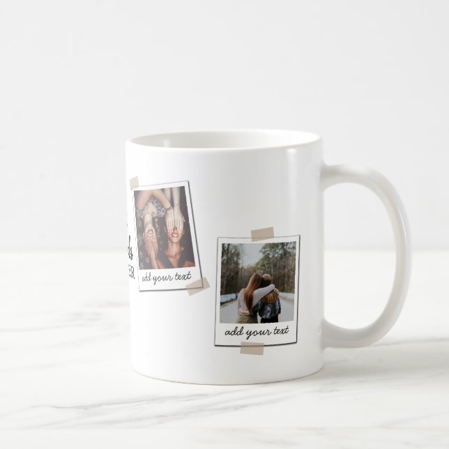 Personalised Best Friends 4 Photo Custom Collage Coffee Mug (Right)