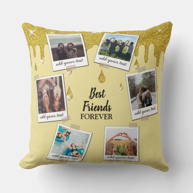 Personalised Best Friends 6 Photo Custom Collage Cushion (Front)
