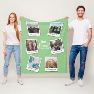 Personalised Best Friends 6 Photo Custom Collage Fleece Blanket