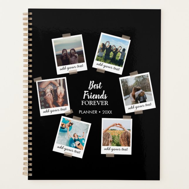 Personalised Best Friends 6 Photo Custom Collage Planner (Front)