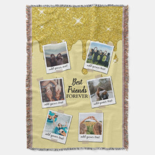 Personalised Best Friends 6 Photo Custom Collage Throw Blanket
