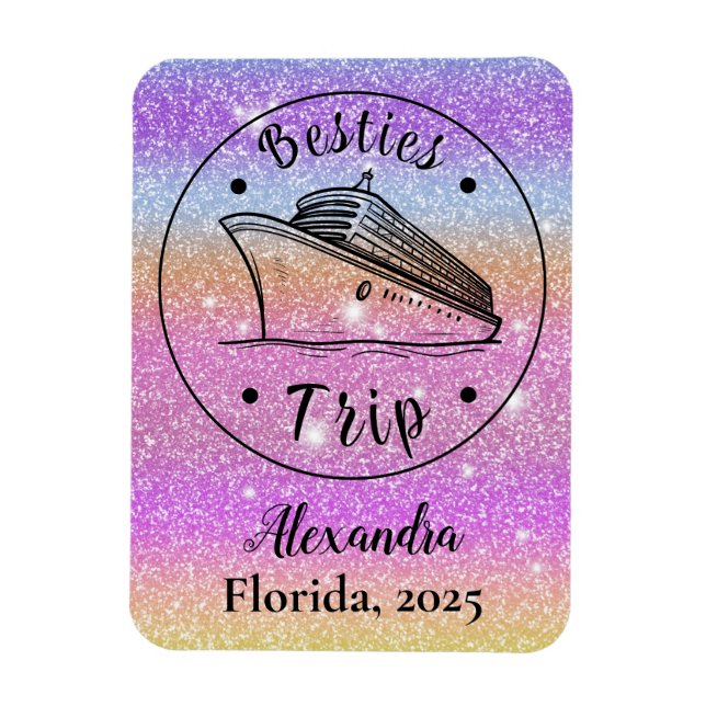 Personalised Best Friends Cruise Cabin Magnet (Vertical)