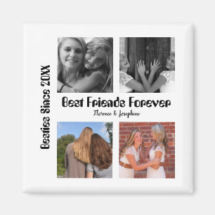Personalised Best friends forever 4 photo collage Magnet